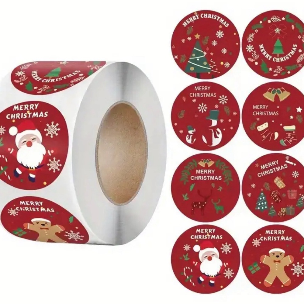 Christmas Stickers 500 pieces NIP 1inch